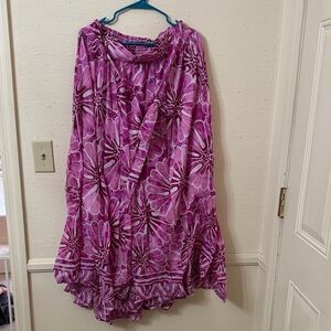 Vibrant Floral Maxi Skirt in Pink